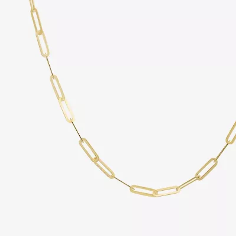 Womens 20 - 24 Inch 14K Gold Link Necklace Paperclip
