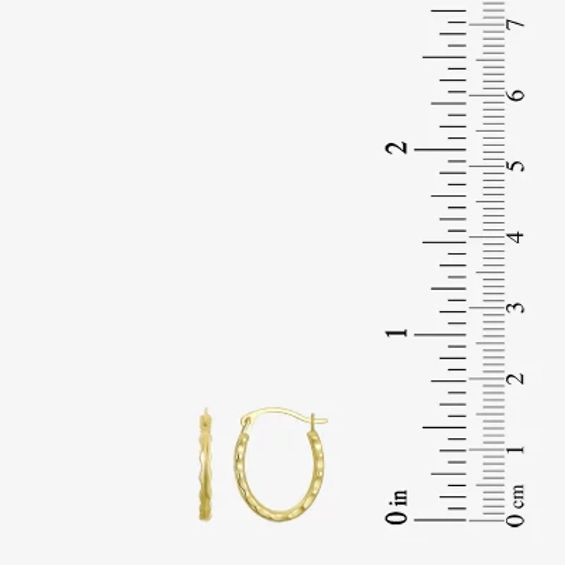 Womens 14K Gold 15mm Round Hoop Earrings