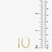 Womens 14K Gold 15mm Round Hoop Earrings