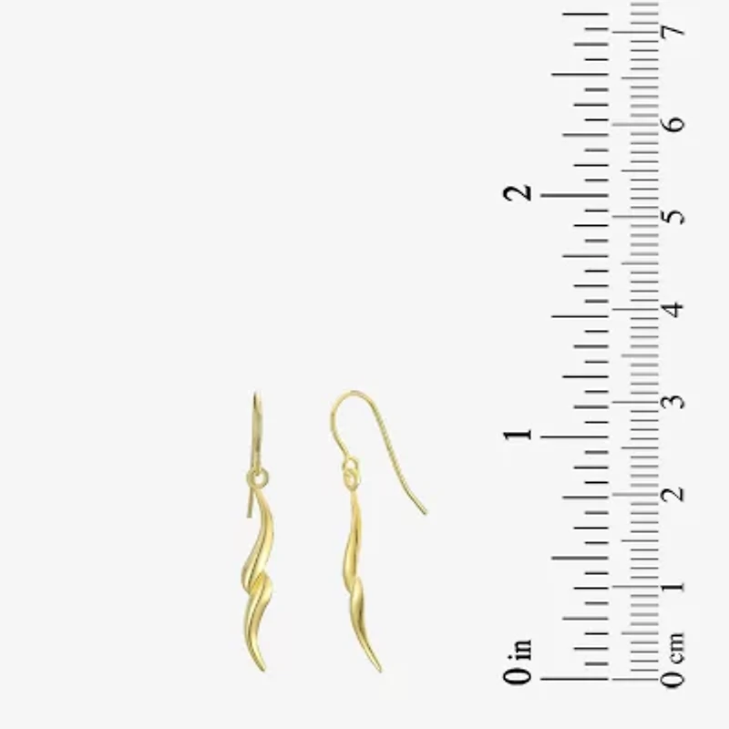 Womens 14K Gold Round Drop Earrings
