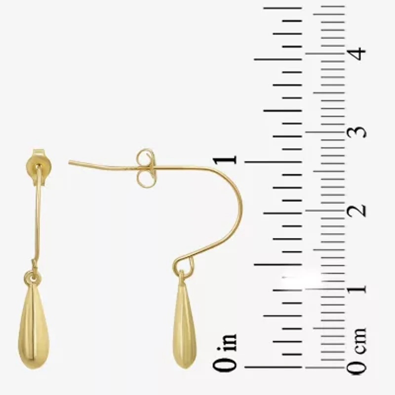 Teardrop Womens 10K Gold Drop Earrings