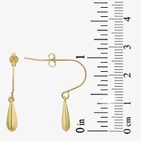 Teardrop Womens 10K Gold Drop Earrings
