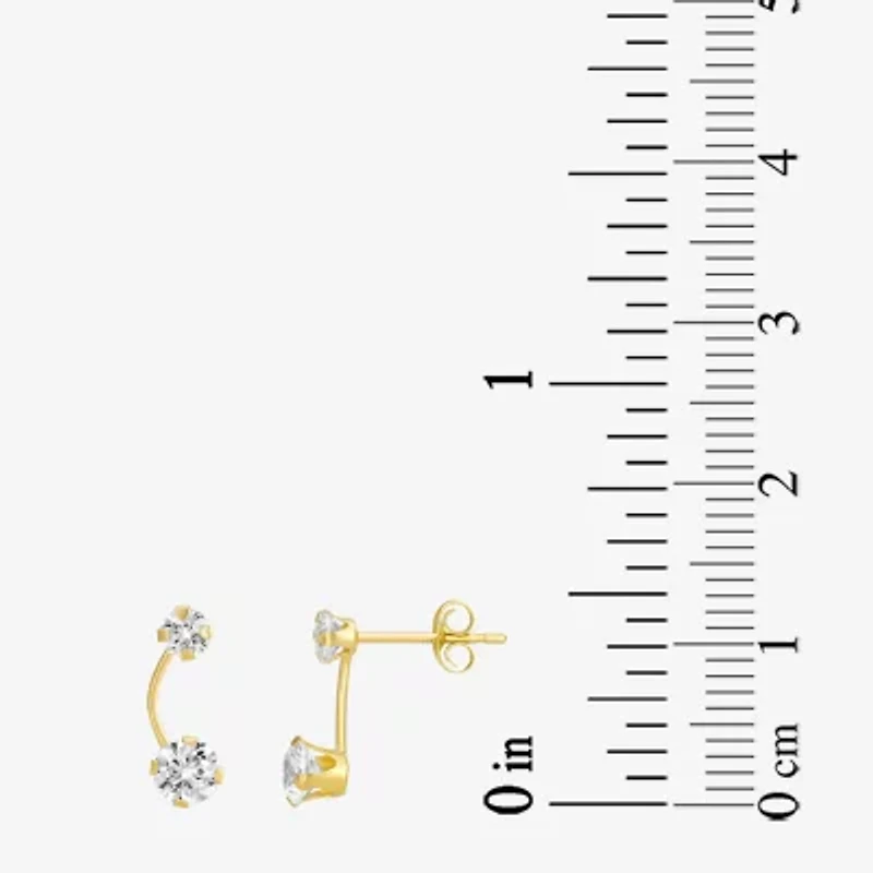 Womens Cubic Zirconia 10K Gold Drop Earrings