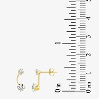Womens Cubic Zirconia 10K Gold Drop Earrings