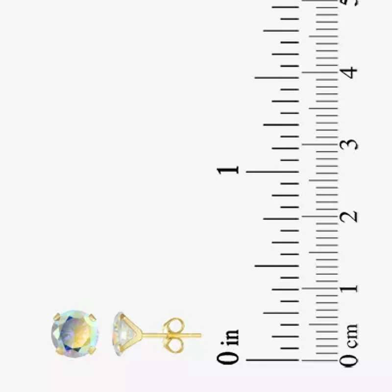 Cubic Zirconia 10K Gold 7mm Stud Earrings