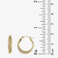 14K Two-Tone Gold 16mm Interlocking Twisted Hoop Earrings