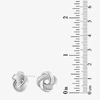 14K White Gold Love Knot Stud Earrings