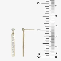14K Gold White Cubic Zirconia Drop Earrings