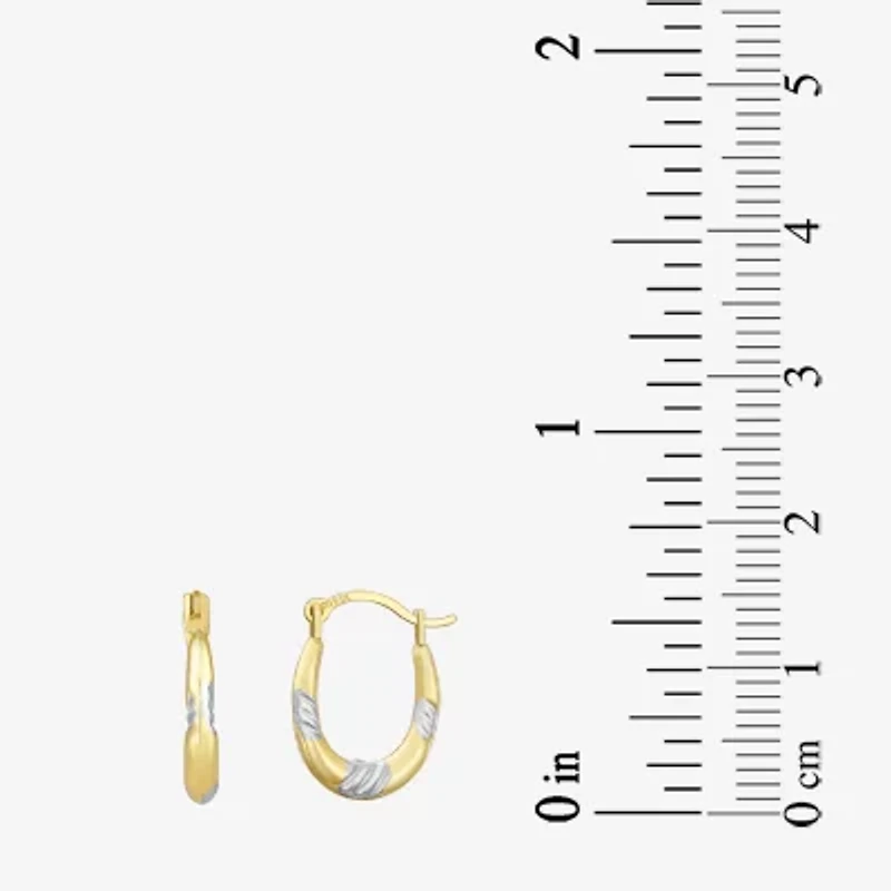 Womens 14K Gold 13.1mm Hoop Earrings