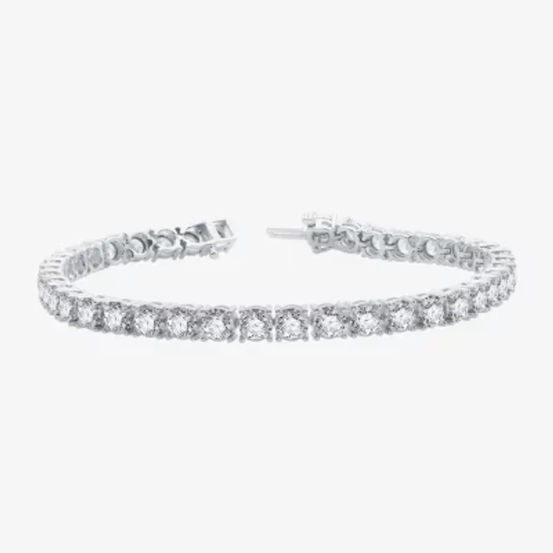 8 Ct.T.W. Womens Natural Diamond 10K White Gold 7.5 Inch Tennis Bracelet