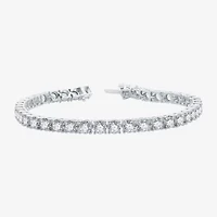 8 Ct.T.W. Womens Natural Diamond 10K White Gold 7.5 Inch Tennis Bracelet