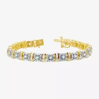 Womens 5 CT. T.W. Natural White Diamond 10K Gold 7.5 Inch Tennis Bracelet