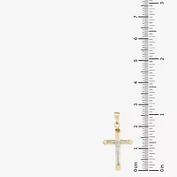 Crucifix Unisex Adult 14K Two Tone Gold Cross Pendant