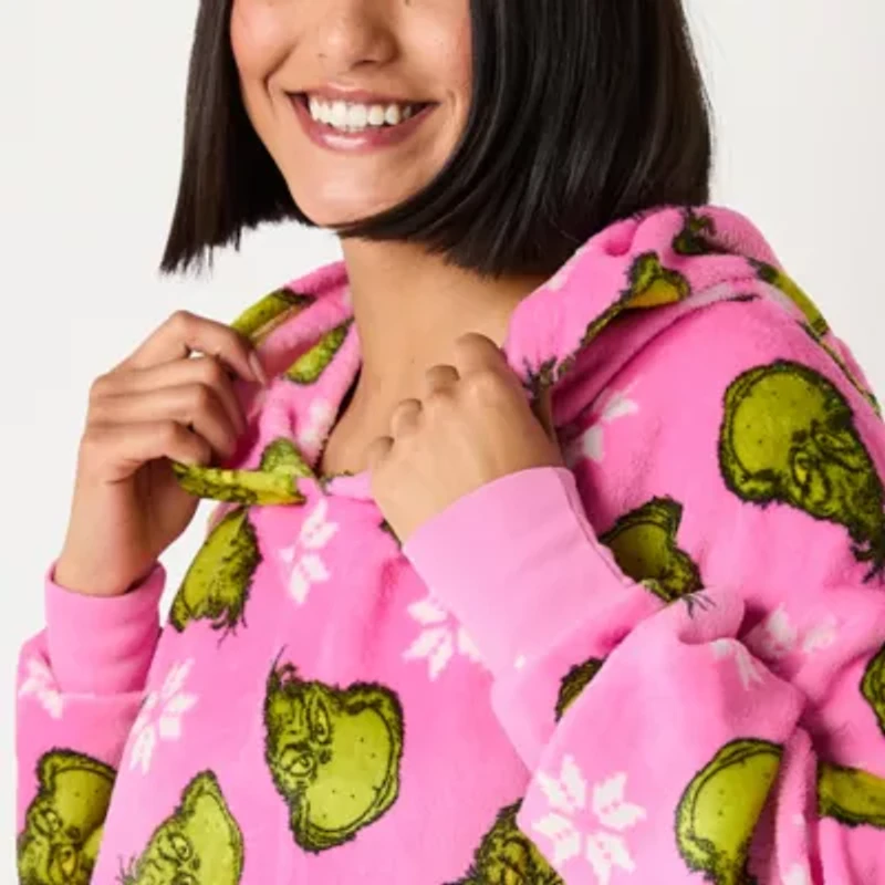 Womens Long Sleeve Grinch Fleece Juniors Hoodie