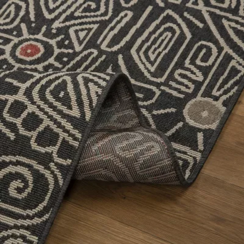 LR Home Abstract Tribal 24"X36" Indoor Outdoor Rectangular Accent Rug