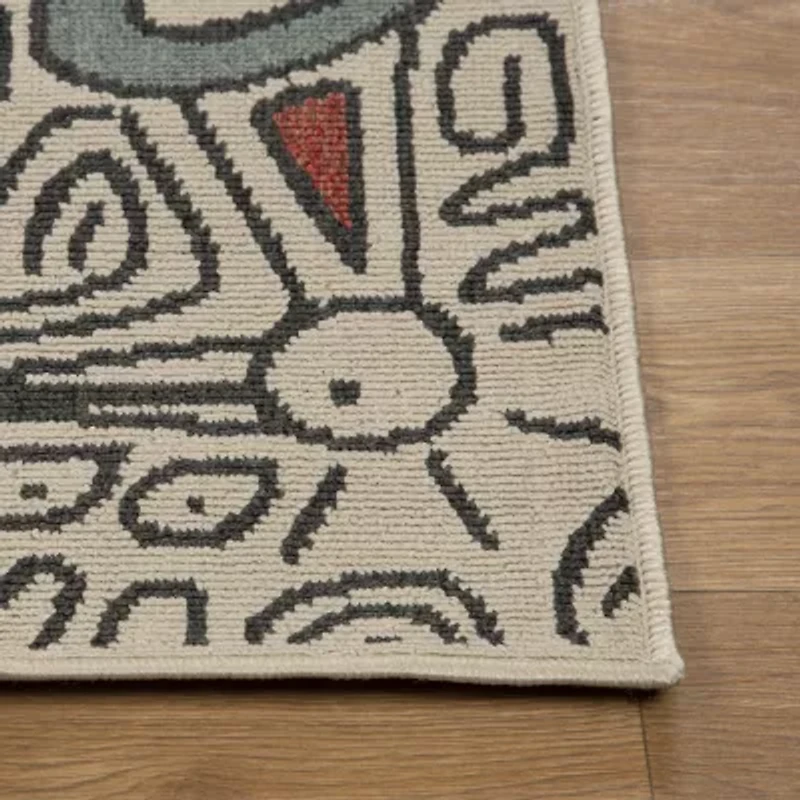 LR Home Abstract Tribal 24"X36" Indoor Outdoor Rectangular Accent Rug