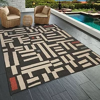 LR Home Graphic Print Indoor Outdoor Rectangular Area Rug
