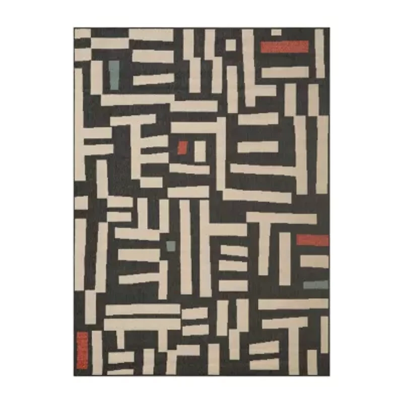 LR Home Graphic Print Indoor Outdoor Rectangular Area Rug