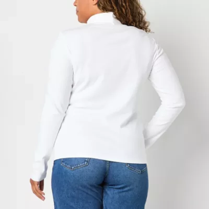 St. John's Bay Womens Turtleneck Long Sleeve T-Shirt