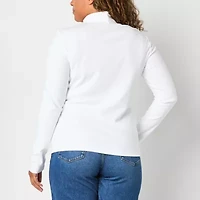 St. John's Bay Womens Turtleneck Long Sleeve T-Shirt