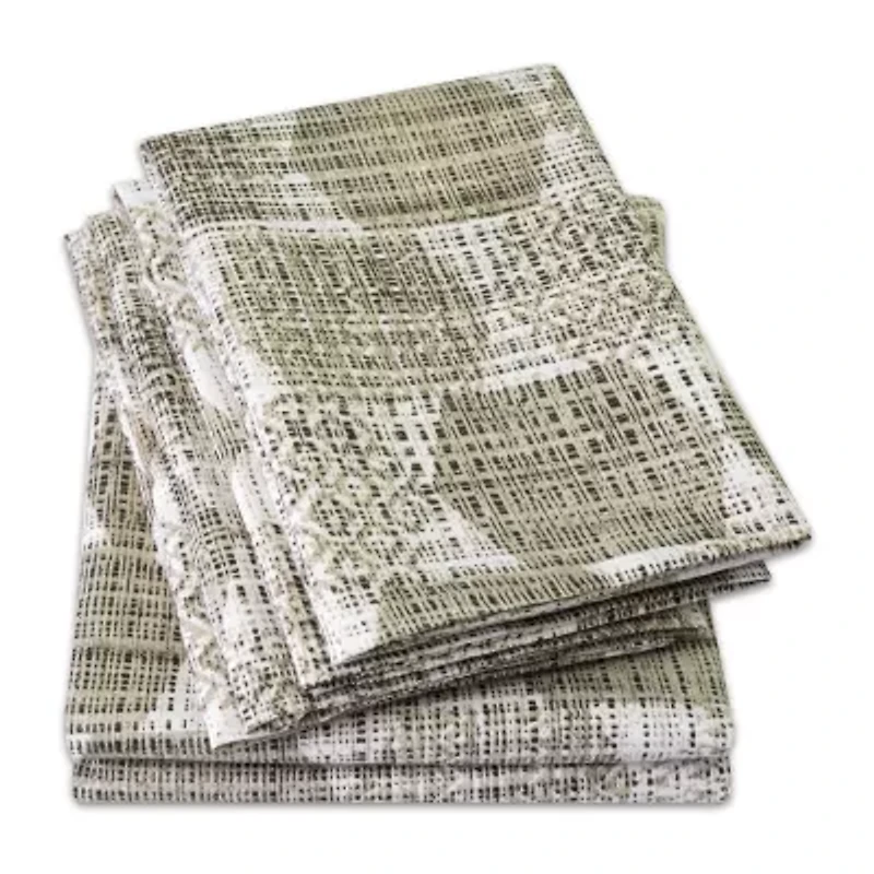 Sweet Home Collection™ Printed Monaco Ultra Soft Microfiber Sheet Set with Bonus Pillowcases