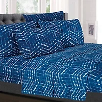 Sweet Home Collection™ Printed Monroe Ultra Soft Microfiber Sheet Set with Bonus Pillowcases