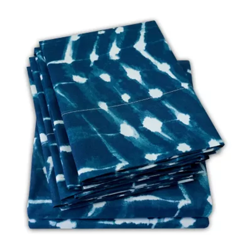 Sweet Home Collection™ Printed Monroe Ultra Soft Microfiber Sheet Set with Bonus Pillowcases