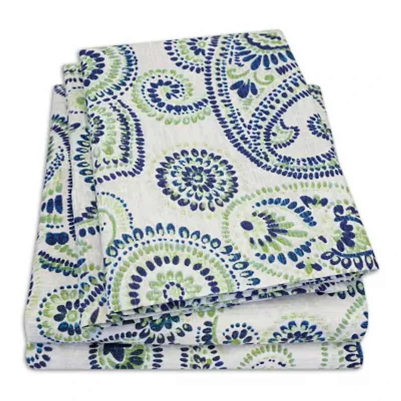 Sweet Home Collection™ Modern Paisley Printed Sheet Set, Double Brushed Microfiber