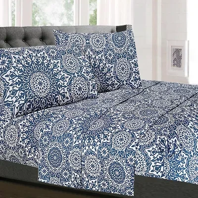 Sweet Home Collection™ Oasis Printed Sheet Set, Double Brushed Microfiber
