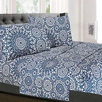 Sweet Home Collection™ Oasis Printed Sheet Set, Double Brushed Microfiber