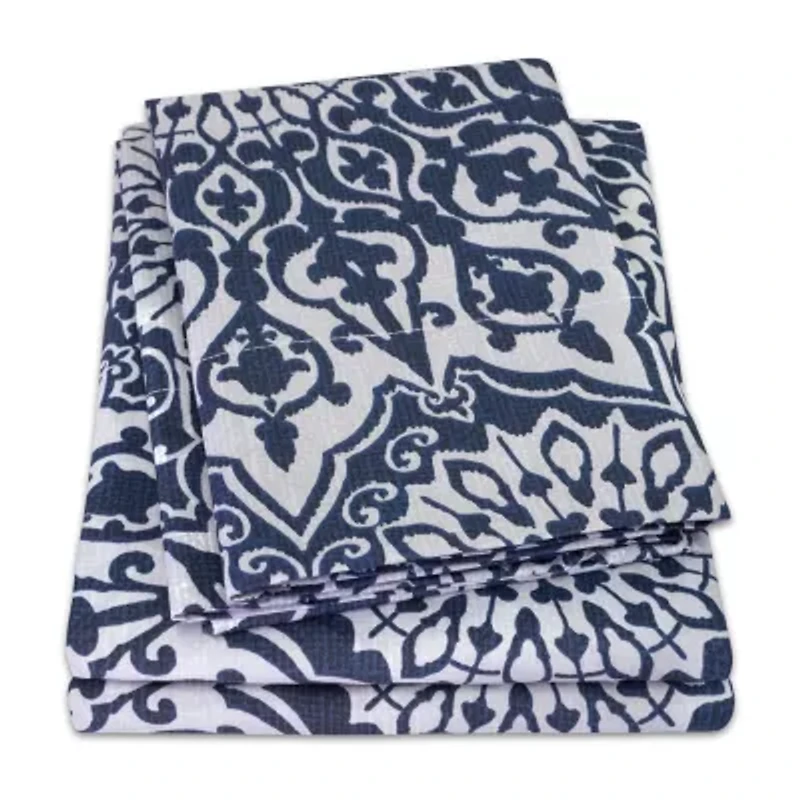 Sweet Home Collection™ Oasis Printed Sheet Set, Double Brushed Microfiber
