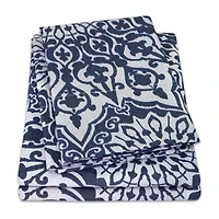 Sweet Home Collection™ Oasis Printed Sheet Set, Double Brushed Microfiber