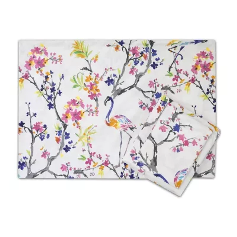 Sweet Home Collection Botanical Printed Wrinkle Resistant Deep Pocket Sheet Set