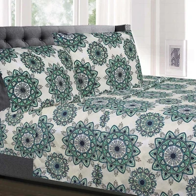 Sweet Home Collection™ Ashley Printed Sheet Set, Double Brushed Microfiber