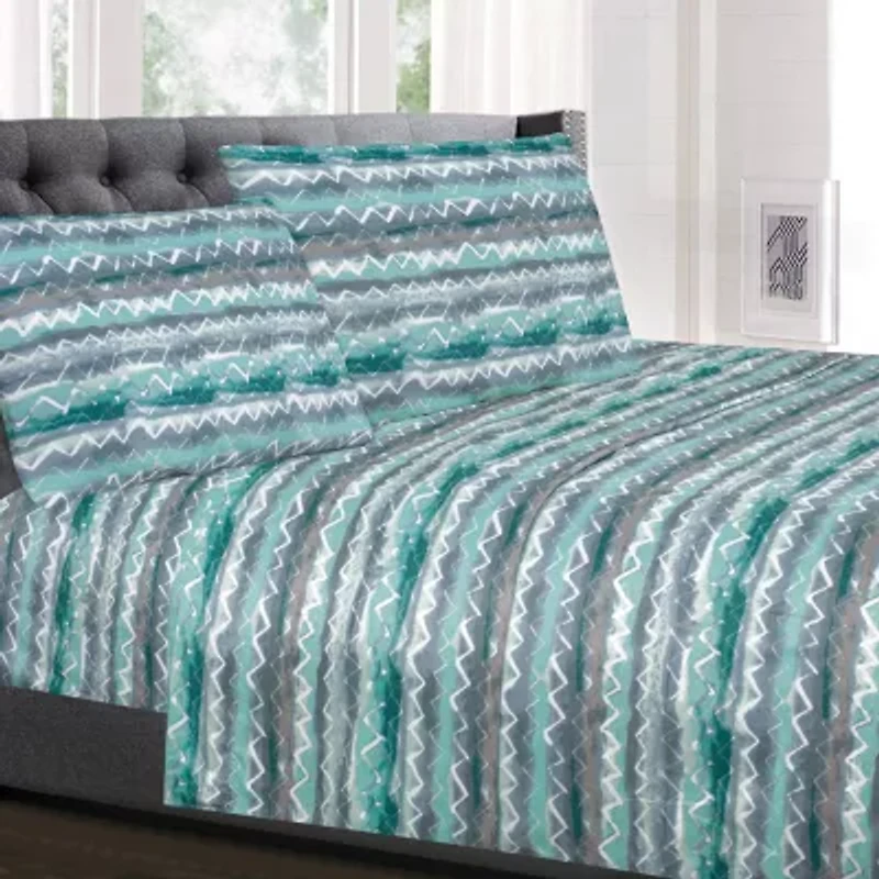 Sweet Home Collection™ Summerset Printed Sheet Set, Double Brushed Microfiber