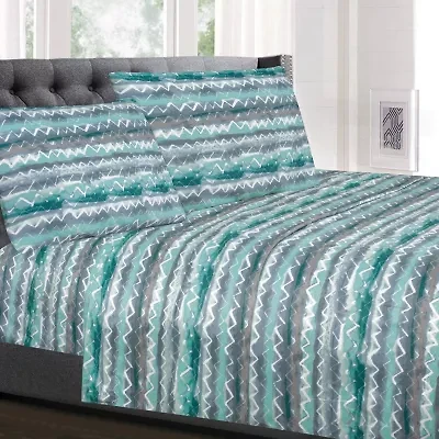 Sweet Home Collection™ Summerset Printed Sheet Set, Double Brushed Microfiber