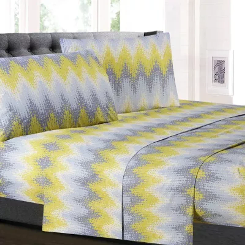 Sweet Home Collection™ Malibu Printed Sheet Set, Double Brushed Microfiber