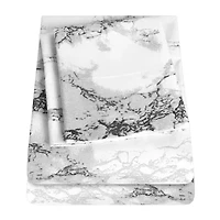 Sweet Home Collection™ Marble Printed Sheet Set, Double Brushed Microfiber