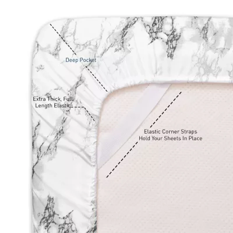 Sweet Home Collection™ Marble Printed Sheet Set, Double Brushed Microfiber