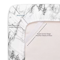 Sweet Home Collection™ Marble Printed Sheet Set, Double Brushed Microfiber