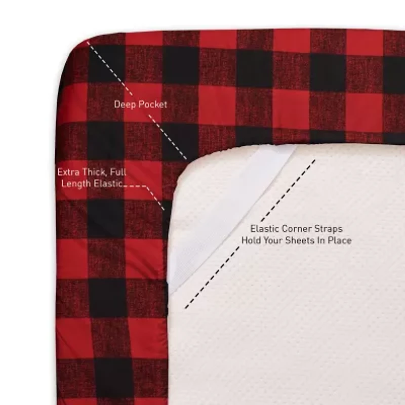 Sweet Home Collection™ Buffalo Printed Sheet Set, Double Brushed Microfiber