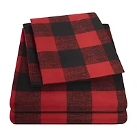Sweet Home Collection™ Buffalo Printed Sheet Set, Double Brushed Microfiber