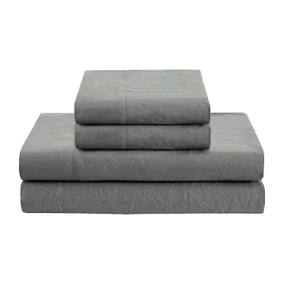 Sweet Home Collection™ Prewashed Vintage Linen Style Crinkle Sheet Set - Extra Soft, Lightweight Bed Sheets and Pillowcase