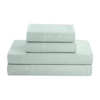 Sweet Home Collection™ Prewashed Vintage Linen Style Crinkle Sheet Set - Extra Soft, Lightweight Bed Sheets and Pillowcase Set