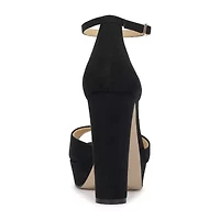 JS Jessica Simpson Izzella Womens Round Open Toe Chunky Heel Pumps