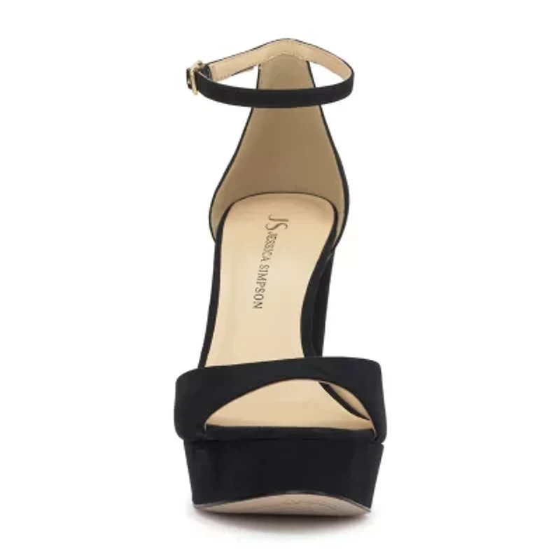 JS Jessica Simpson Izzella Womens Round Open Toe Chunky Heel Pumps