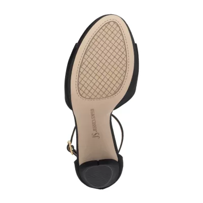 JS Jessica Simpson Izzella Womens Round Open Toe Chunky Heel Pumps