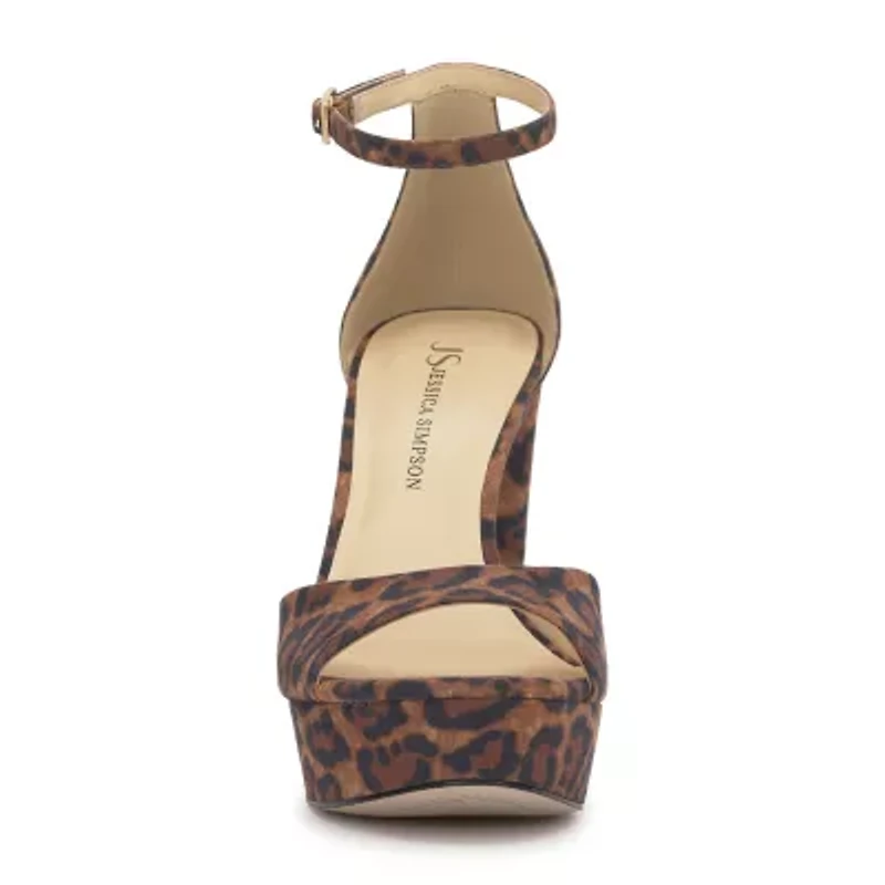 JS Jessica Simpson Izzella Womens Round Open Toe Chunky Heel Pumps