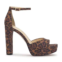 JS Jessica Simpson Izzella Womens Round Open Toe Chunky Heel Pumps