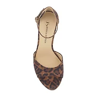 JS Jessica Simpson Izzella Womens Round Open Toe Chunky Heel Pumps